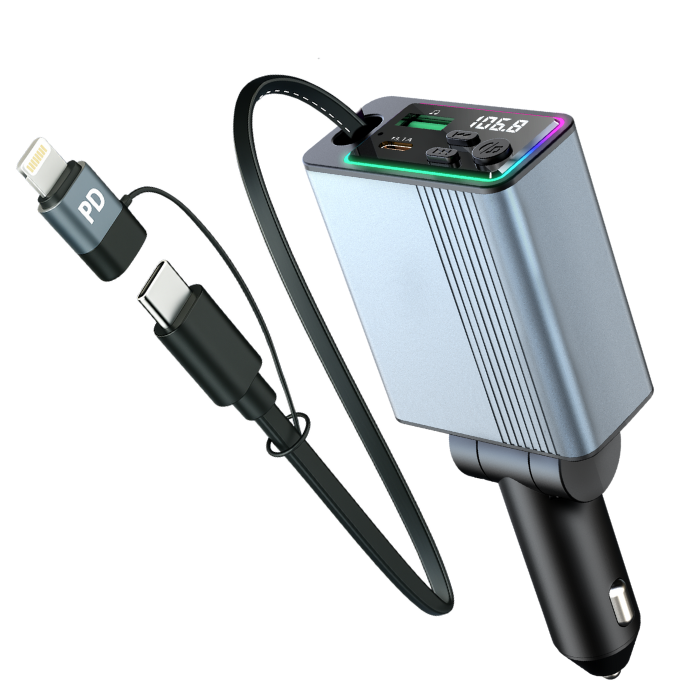 NETSTAT® C77 Car FM Modulator, Integrated Cable